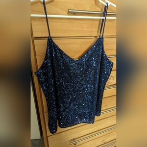 NWT Banana Republic sequin camisole navy large
